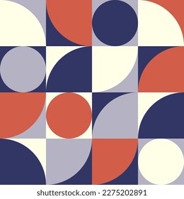 Modern block abstract geometric seamless pattern for use as background, poster, backdrop, banner cover in Bauhaus or Scandinavian style
