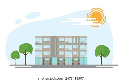 Modern Block of Flats. Apartments and buildings concept vector