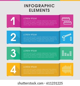 Modern block infographic template. infographic design with block icons includes child building kit. can be used for presentation, diagram, annual report, web design. 