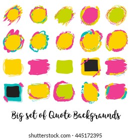 Modern block quote design elements. Creative text and design template with photo frames.