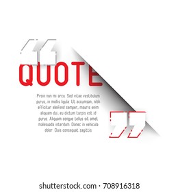 Modern block quote - paper cut with shadow effect - design element, vector illustration