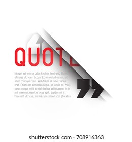 Modern block quote - paper cut with shadow effect - design element, vector illustration