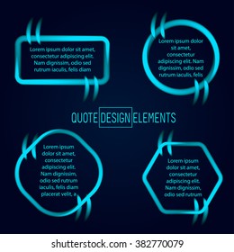 Modern block quote and pull quote design elements. Creative quote text template
