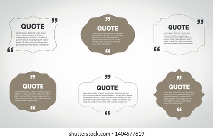 Modern block quote and pull quote line frame design elements.