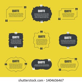 Modern Block Quote And Pull Quote Line Frame Design Elements.