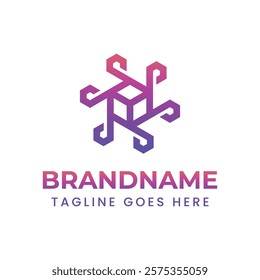 Modern Blockchain Logo, for cryptocurrency, fintech, and decentralized systems