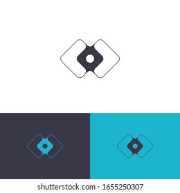 Modern blockchain logo design concept. Tech logomark illustration. Can representing exchange, fintech, vpn, protect.