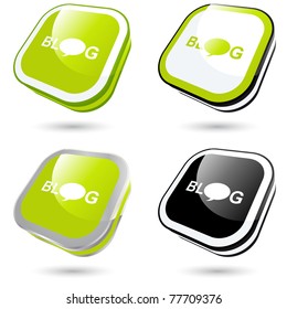 modern blog sign collection in 3D
