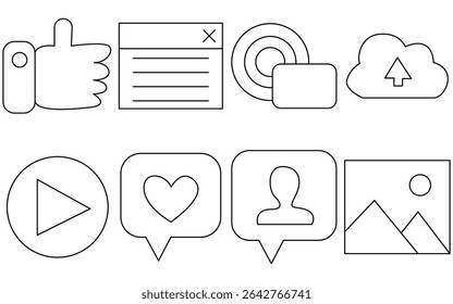 Modern Blogging Icon Set for Content Creators and Writers
