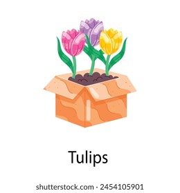 Modern Blooming Flowers Flat Stickers
