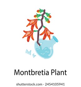 Modern Blooming Flowers Flat Stickers
