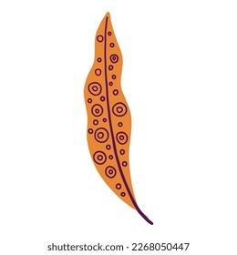 Modern blossomed leaf. Abstract blooming floral plant and leaf. Fresh summer floristry, leaves. Nature design elements. Colored flat graphic vector illustrations isolated on white background.