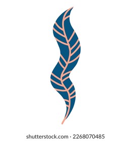Modern blossomed leaf. Abstract blooming floral plant and leaf. Fresh summer floristry, leaves. Nature design elements. Colored flat graphic vector illustrations isolated on white background.