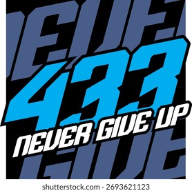 Vector azul moderno del número 433, fondo negro abstracto, diseño libre.