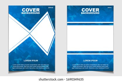 Modern blue a4 brochure cover design background template for business and corporate. Layout space for text or photo. Vector graphic can use company profil, flyer, presentation, advertising, banner