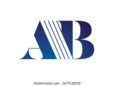 A B, AB Plantilla vectorial de diseño de logotipo de carta inicial, Símbolo gráfico de alfabeto para identidad empresarial