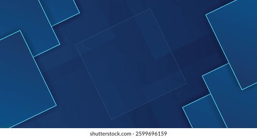 Modern blue abstract 3d overlap background. Vector illustration for modern keynote presentation background  brochure design
