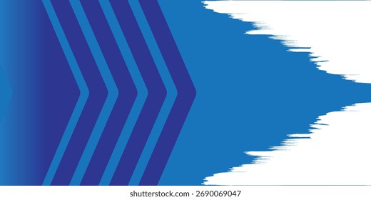 Modern Blue Abstract Background with Arrows and Halftone Dots