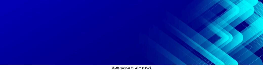 Fondo abstracto azul moderno. Elementos de forma geométrica azul brillante. Diseño futurista. Traje para cabecera, negocio, presentación, portada, Sitio web, volante. Ilustración vectorial