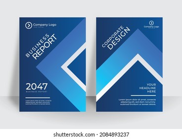 Modern blue abstract background for business cover design template