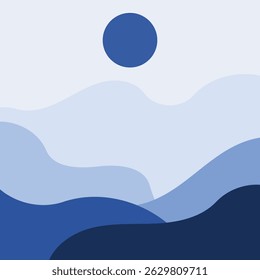 Modern Blue Abstract Background with Curved Line Accents