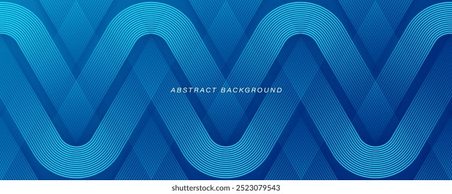 Modern blue abstract background design. Geometric lines pattern. Blue gradient lines texture. Suit for cover, booklet, backdrop, banner, brochure, poster, website, flyer, corporate, wallpaper