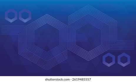 Fondo moderno hexagonal azul y negro con geometría