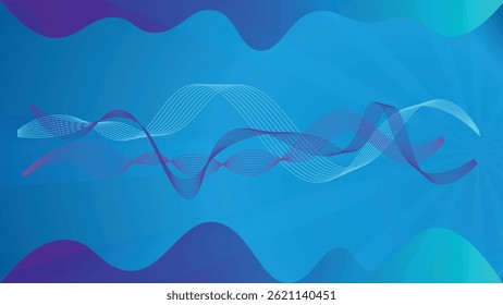 modern blue abstract background with elegant bright dark and soft blue wave with any line