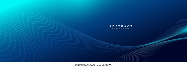 Modern blue abstract background featuring dynamic wavy lines and gradients for a futuristic design style