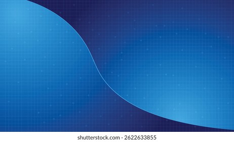 Modern blue abstract background featuring a grid pattern with smooth curved lines perfect for digital designs tech presentations and user interface layouts