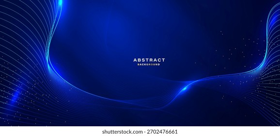 Moderner blauer abstrakter Hintergrund mit fließenden Wellenlinien. 