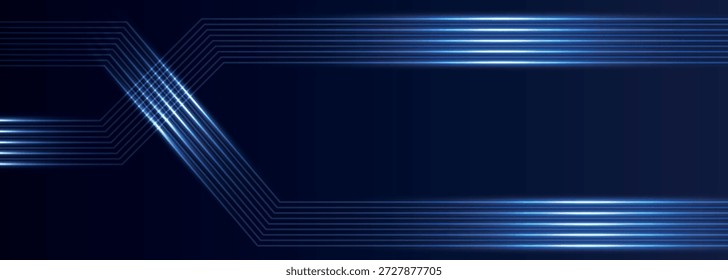 Fondo abstracto azul moderno con diseño de rayas dinámicas azules de alta tecnología. Concepto de fondo con efecto de movimiento ligero para Anuncio, publicidad y Sitio web. EPS. 2