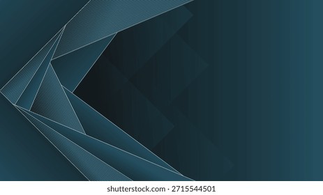 Fondo abstracto azul moderno con formas geométricas en capas y detalles lineales finos ideal para presentaciones de marcas de lujo cubre pósters, premios y diseños digitales