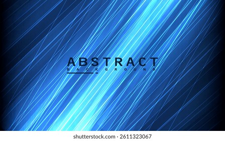 Modern Blue Abstract Background with Light Streaks: Dynamic Lines and Gradient Effect for Technology, Science, and Creative Designs, Striking Visuals