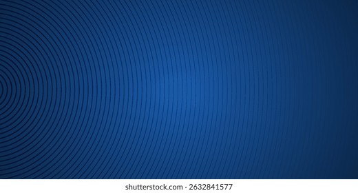 Modern blue abstract background, the look of stainless steel, circular lines on a blue background. Vector Illustration