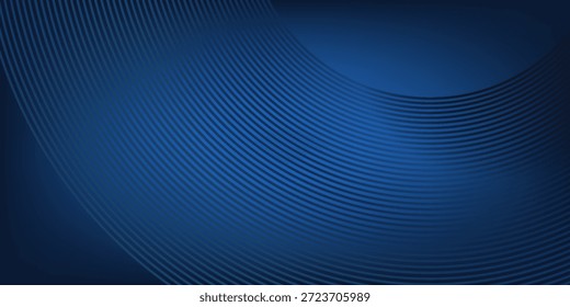 Modern blue abstract background, the look of stainless steel, circular lines on a blue background
