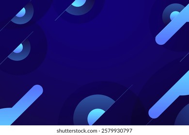 Modern blue abstract background with simple gradient various shapes vector design