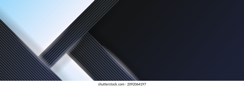 Modern blue abstract banner background with shadow 3d layered light rectangle. Vector illustration design for presentation, banner, cover, web, flyer, card, poster, wallpaper, texture, slide, magz