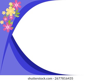 Fondo Abstractas azul moderno del marco de la frontera con la decoración floral colorida
