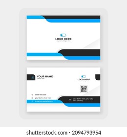 modern blue abstract business card design, stylish blue professional business card design template