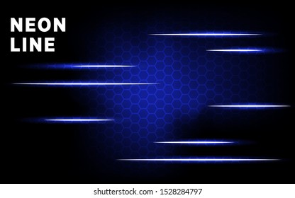 modern blue abstract neon line background On Hexagon Texture, Technology Concept,Digital Template,can be used in cover design, poster, flyer, book design, social media template,vector illustration.