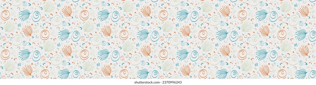 Modern blue abstract stylized vector simple graphic design seamless border. Gender neutral masculine textured shapes for wallpaper banner tile.