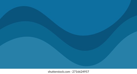 Fundo de onda abstrata azul moderno com curvas em camadas suaves em tons de gradiente suave. Design limpo mínimo adequado para apresentações de negócios, marca corporativa, cabeçalhos de site, banners, brochuras