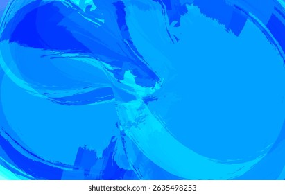 Modern Blue Acrylic Paint Texture, Vibrant Wave Brush Stroke Abstract Design