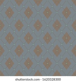 Modern blue argyle plaid pattern repeat check motif. Simple geo diamons all over print block for apparel textile, patchwork fabric, fashion garment, flannel shirt, wrapping cloth, website background.