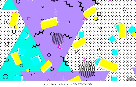 Modern Blue Backdrop. Purple Line Art. 80s Drawing. Yellow Poster. Contemporary Ornament. Lilac Doodle Pattern. Aqua Wallpaper. Dot Design.