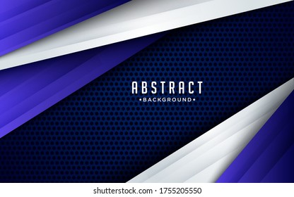 Modern blue background with 3D Overlap layers effect. Graphic design elements.
