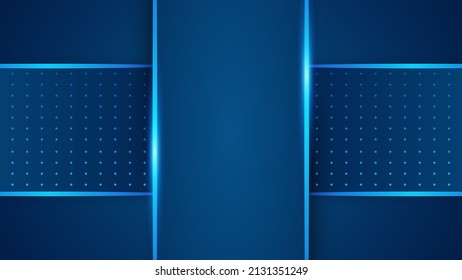 Modern blue background with abstract geometric shapes for presentation design, tech banner, poster templates