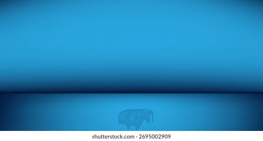 Fundo azul moderno, sala de estúdio de parede abstrata, pode ser usado para apresentar design moderno simples abstrato