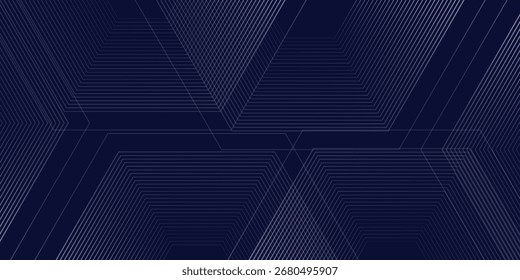 Modern blue background blue andwhite gradation. Hexagon effec line illustrations simple art modern